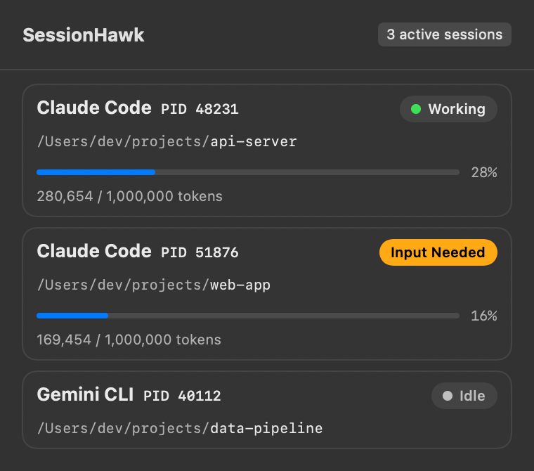 SessionHawk screenshot